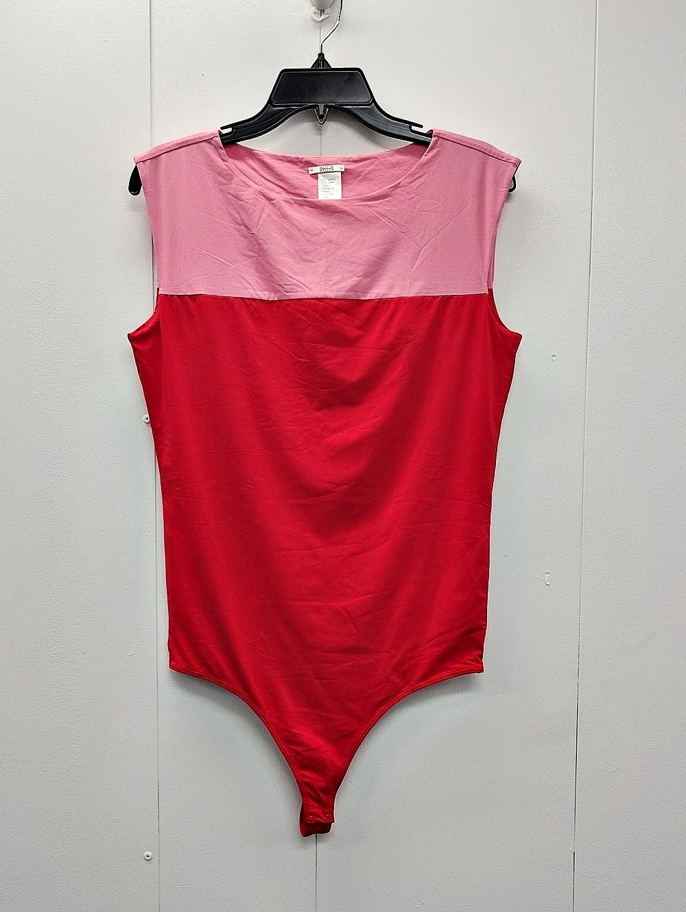 Wolford Color-Block Thong Bodysuit in Pink & Red Size Small